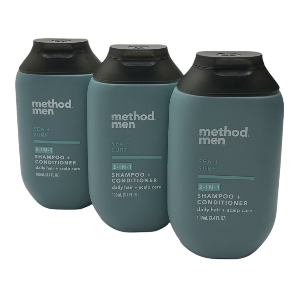 Method Men Sea & Surf 2-in-1 Shampoo & Conditioner 3PK 3.4 oz. EA